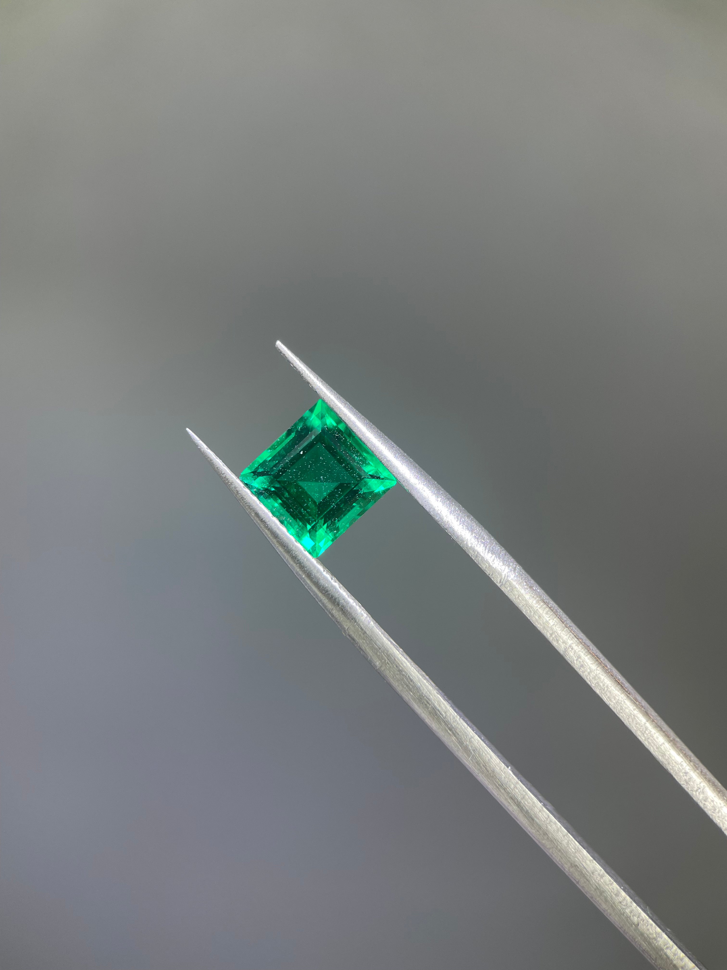 1.65 ct Emerald Cut Lab Emerald Gemstone