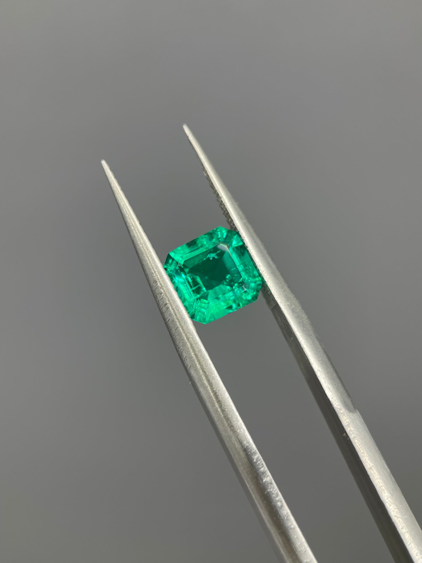 1.35 ct Asscher Cut Lab Emerald Gemstone