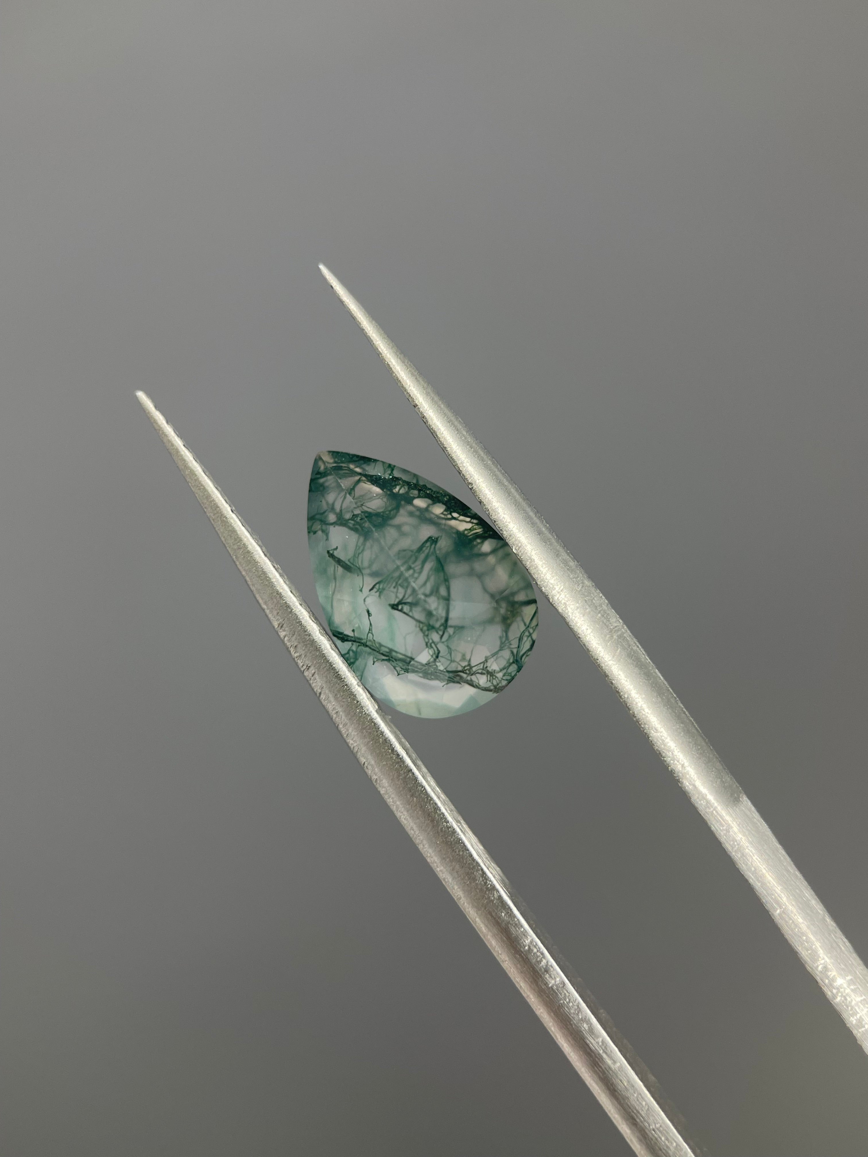 2.60ct Pear Cut Moss Agate Gemstone