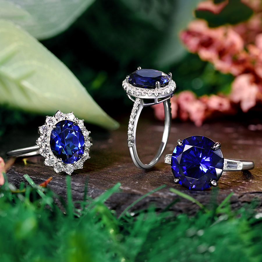 Lab Sapphire Rings