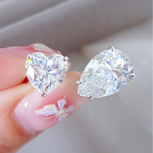 Pear and Heart Moissanite Toi et Moi Engagement Ring