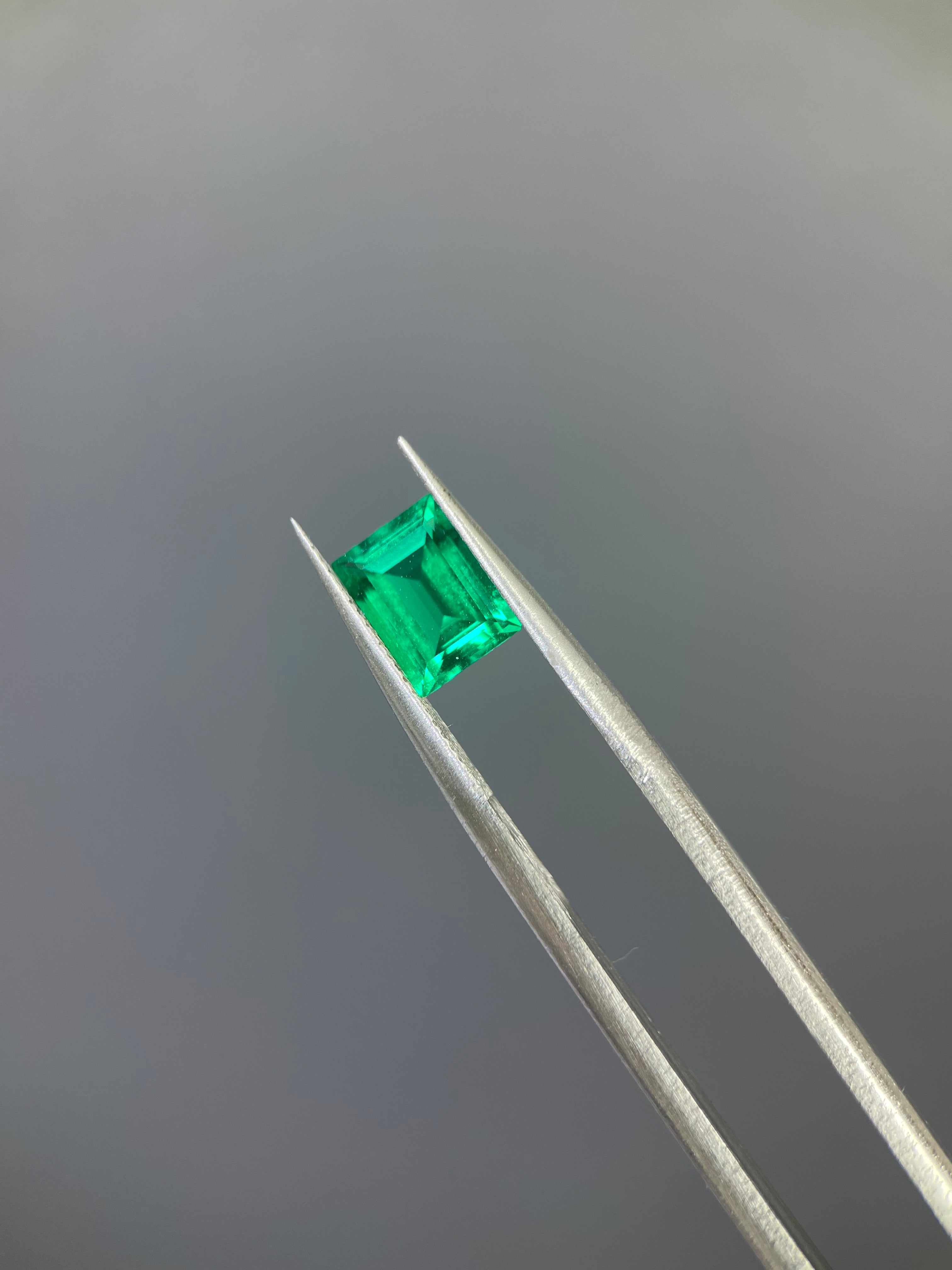 1.35 ct Emerald Cut Lab Emerald Gemstone