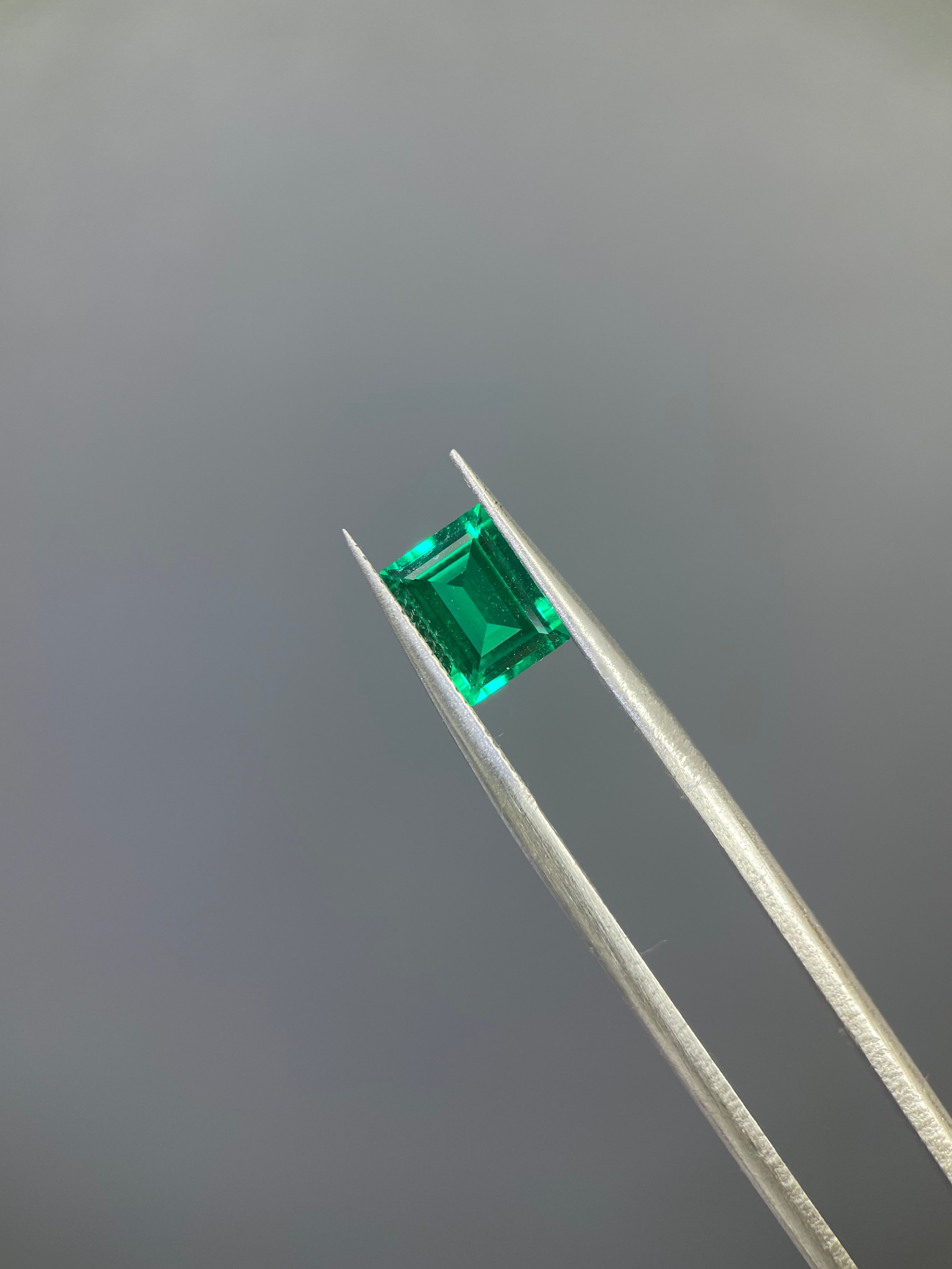 1.35 ct Emerald Cut Lab Emerald Gemstone