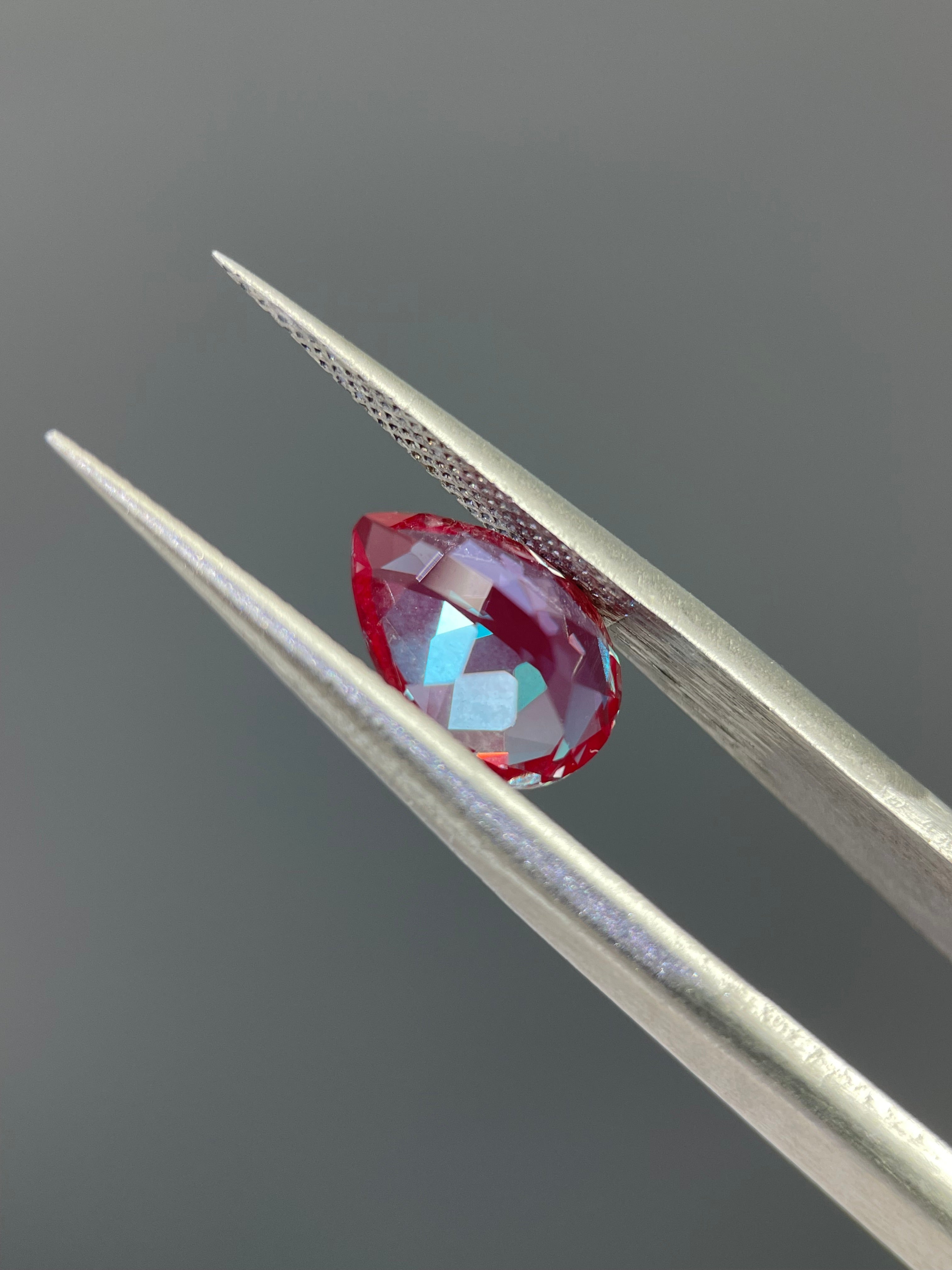 2.65 ct Pear Cut Lab Alexandrite Gemstone