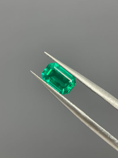 1.10 ct Emerald Cut Lab Emerald Gemstone