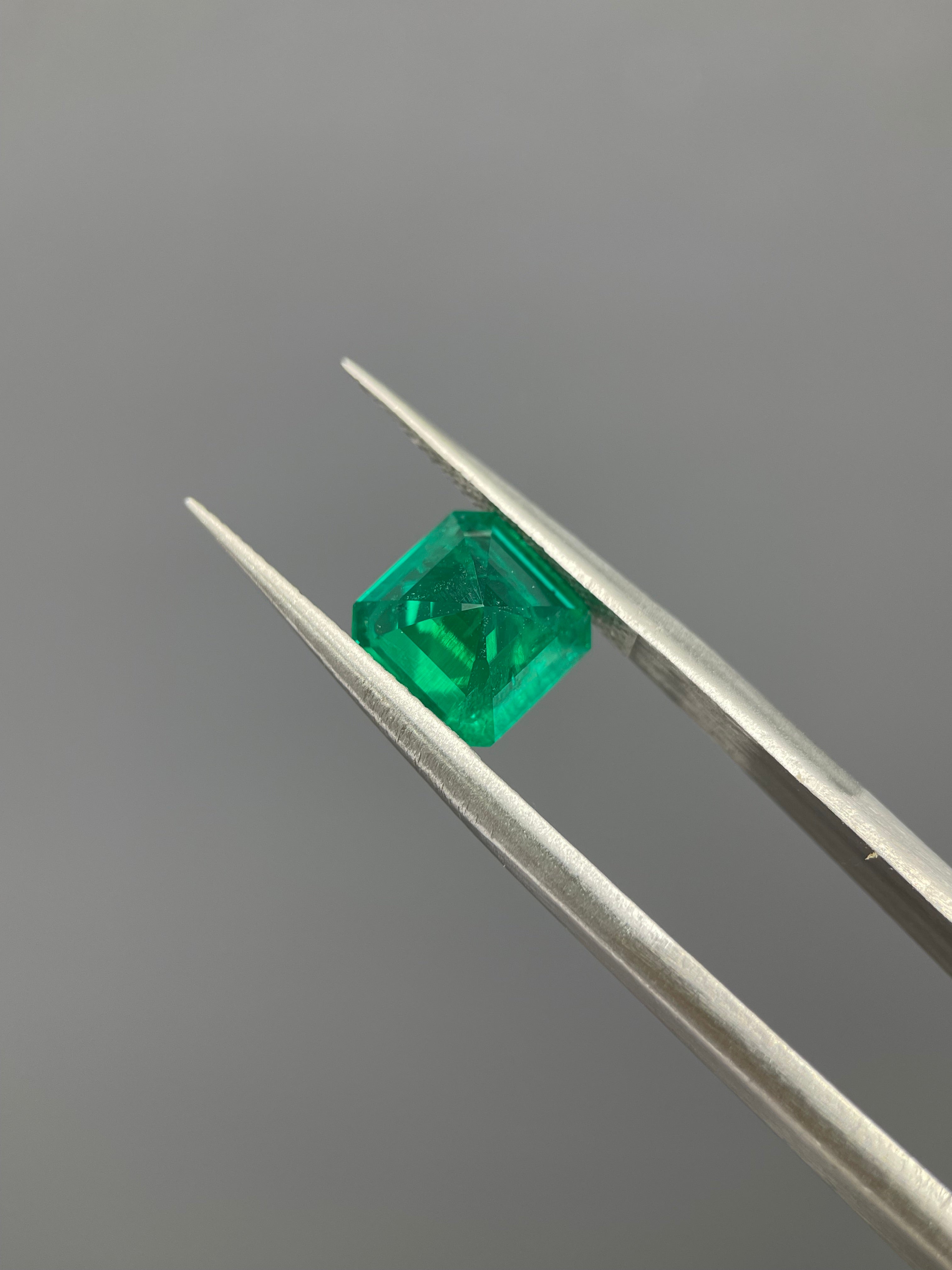 2.00 ct Asscher Cut Lab Emerald Gemstone