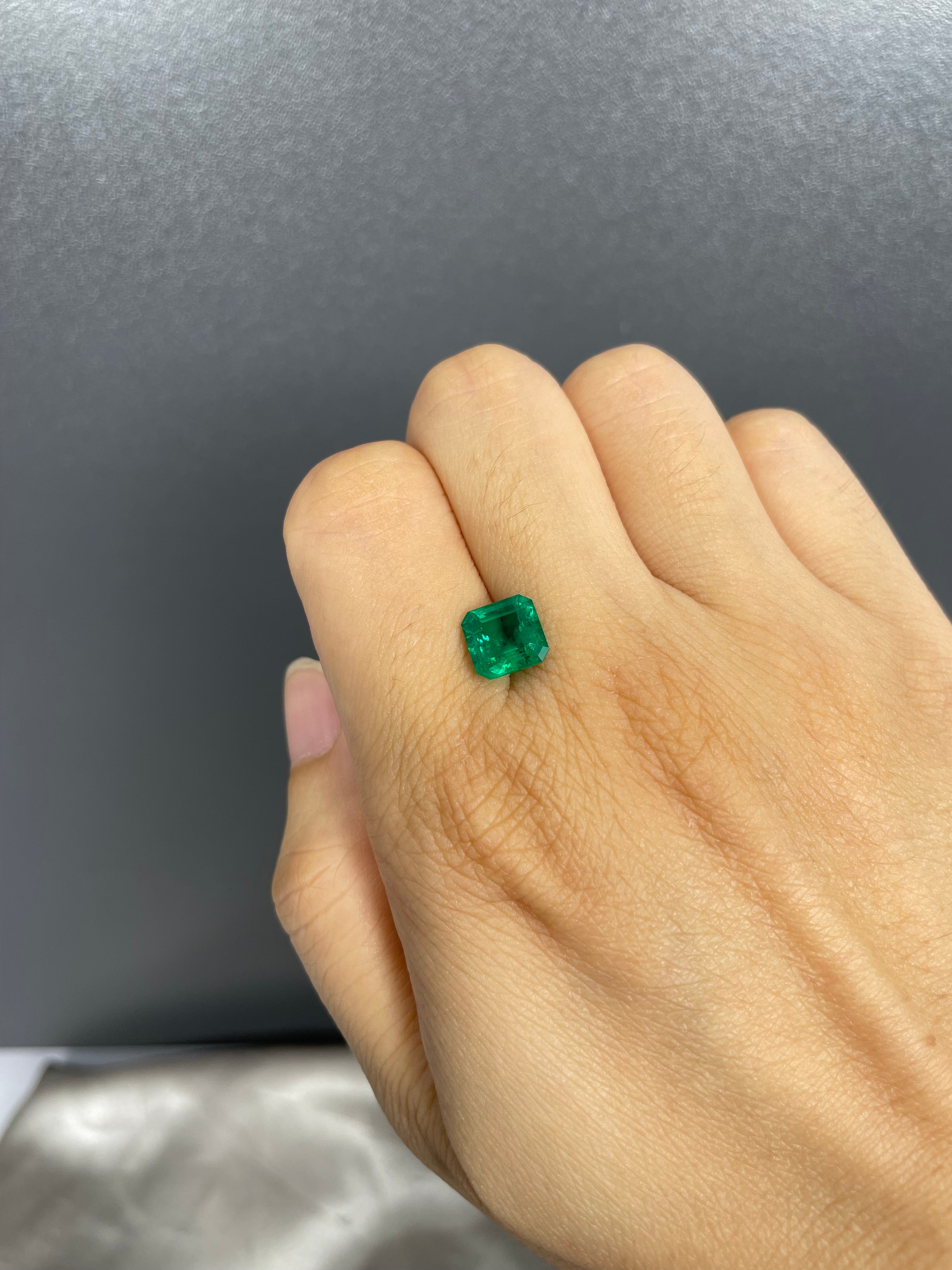 2.00 ct Asscher Cut Lab Emerald Gemstone