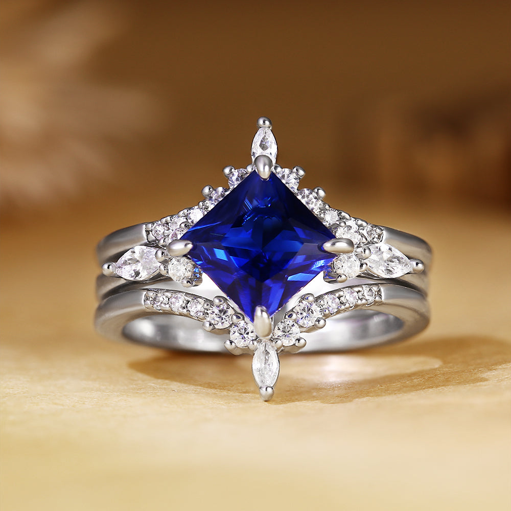 Anillo de compromiso con halo de esmeraldas de laboratorio ovaladas de 1 ct
