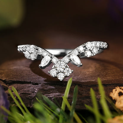 [Buy 1 Get 1 Free]6*9mm Kite Cut Moss Agate Halo Unique Engagement Ring Art Deco Curved Twisted Wedding Ring  Bridal Set