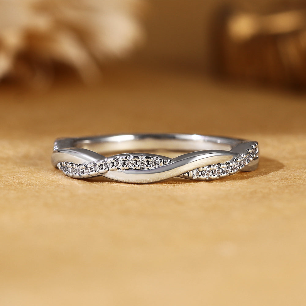 Round Cut Moss Agate 2PC Bridal Ring Set with Twisted Pave Band