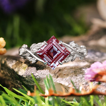 Bague de fiançailles avec halo d'émeraude ovale de laboratoire de 1 ct