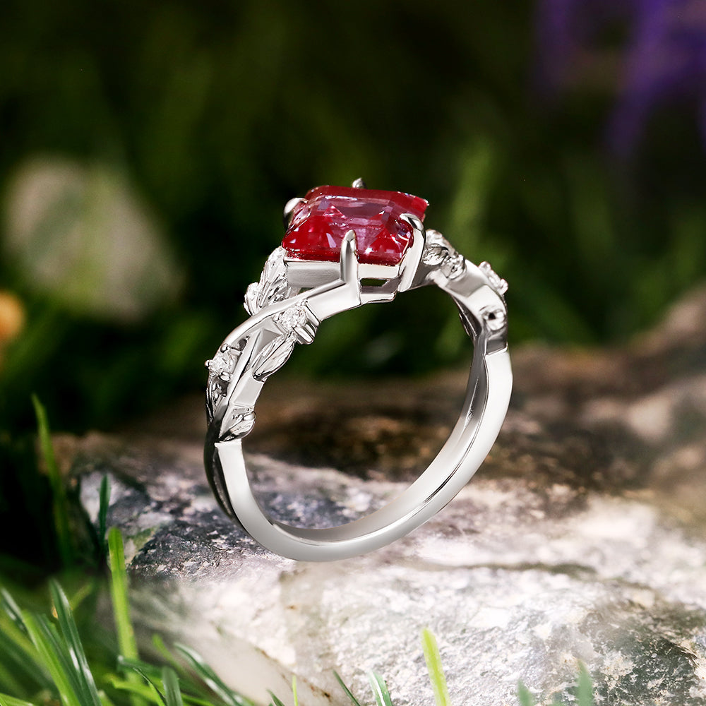 Bague de fiançailles avec halo d'émeraude ovale de laboratoire de 1 ct