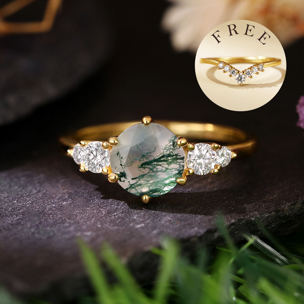 Anillo de compromiso con halo de esmeraldas de laboratorio ovaladas de 1 ct