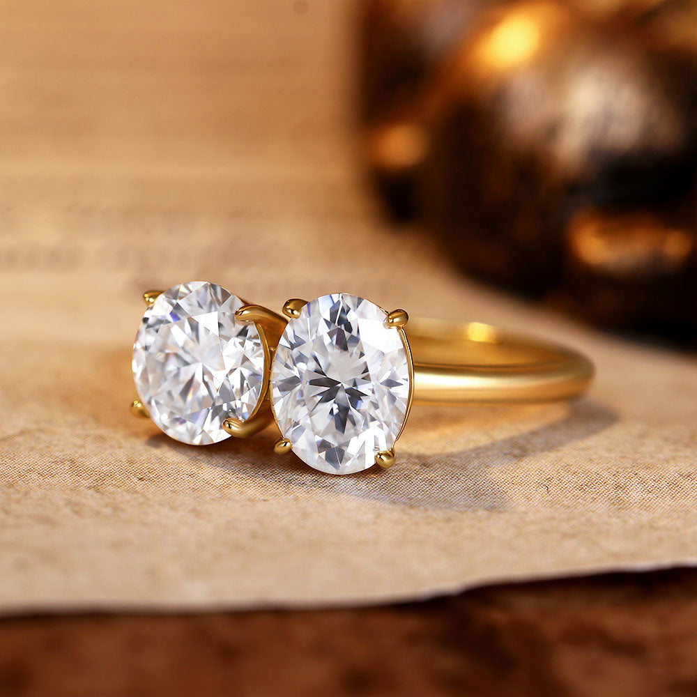 Bague de fiançailles avec halo d'émeraude ovale de laboratoire de 1 ct
