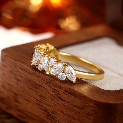 Marquise & Round Moissanite Half Eternity Ring
