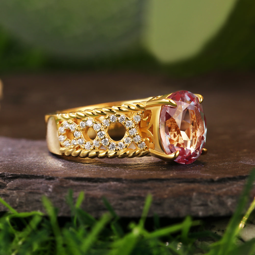 6.3Ct Oval Cut Lab Alexandrite Victorian Inspired Engagement Ring