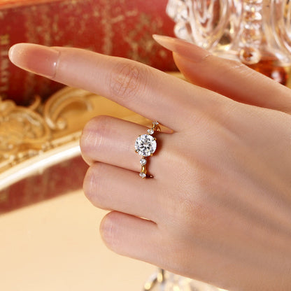 Bague de fiançailles avec halo d'émeraude ovale de laboratoire de 1 ct