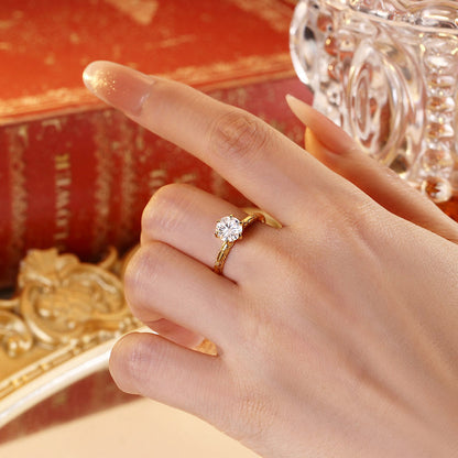 Round Cut Solitaire With Art Deco Filigree Ring