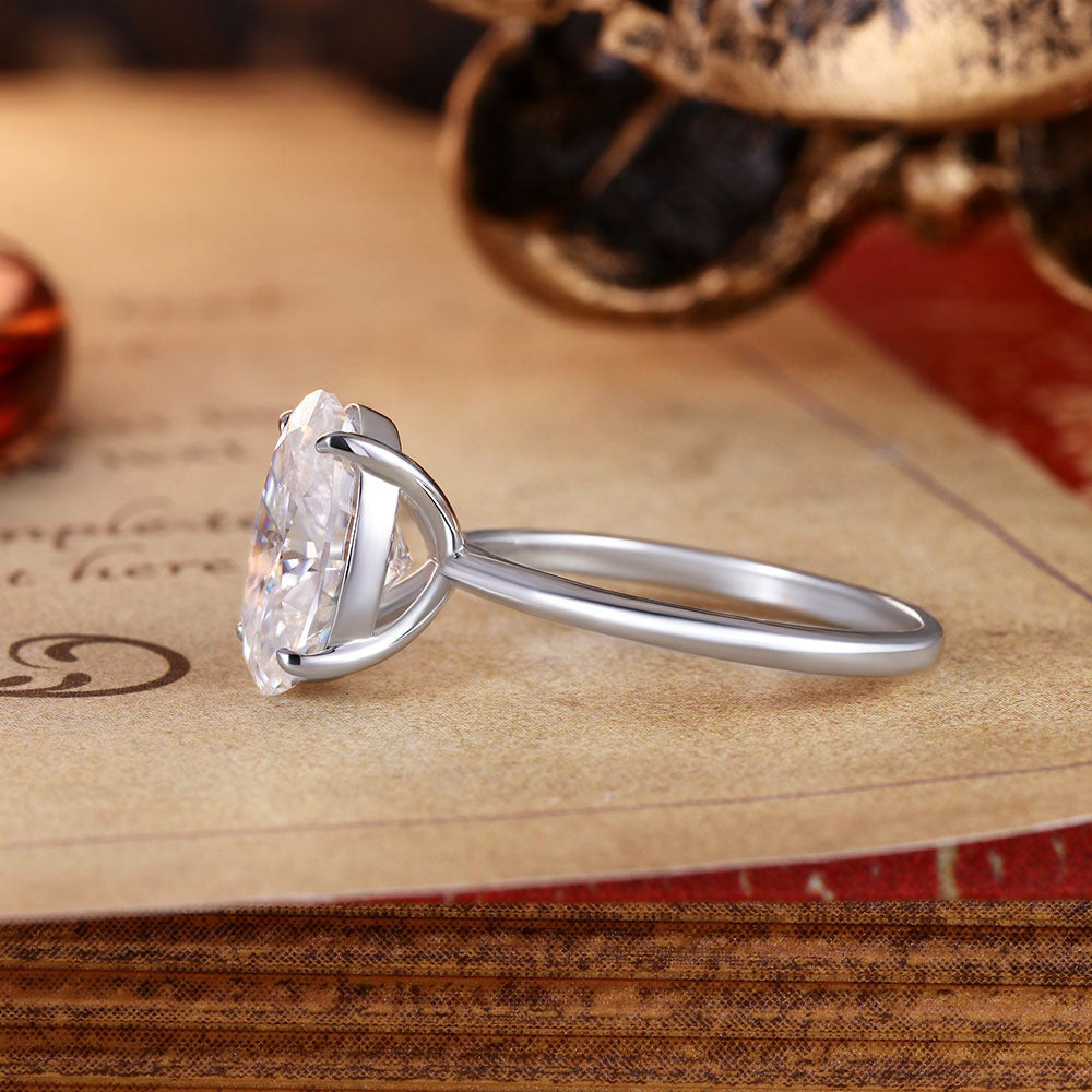 4 ct Oval Lab Moissanite Solitaire Engagement Ring