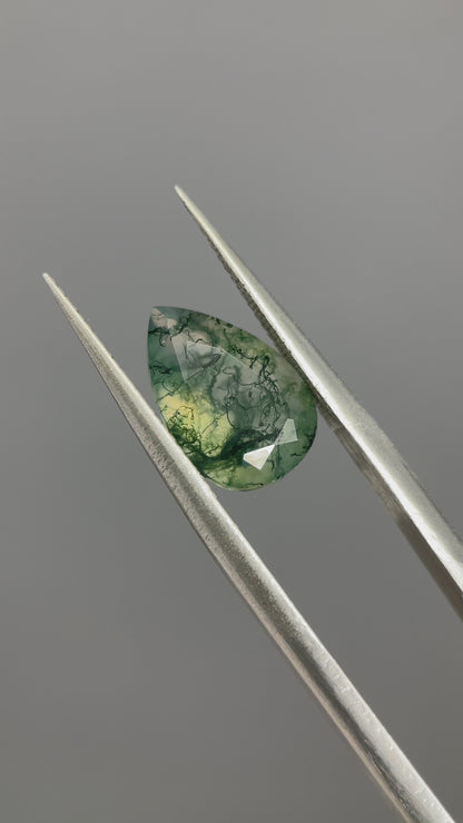 2.65ct Pear Cut Moss Agate Gemstone