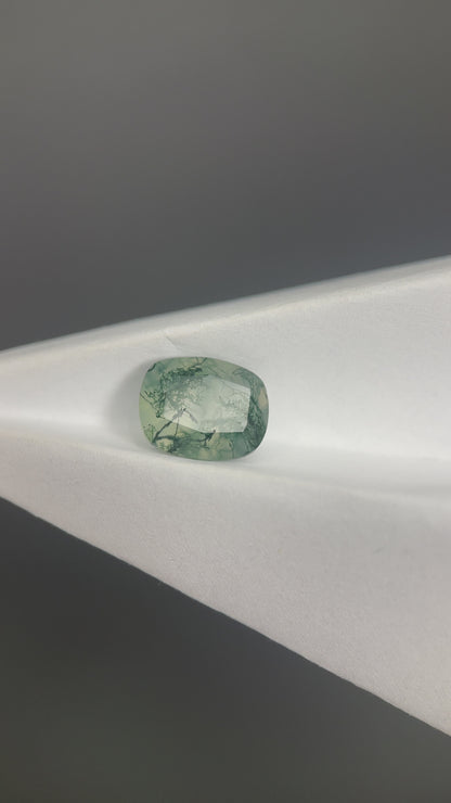 2.45 ct Cushion Cut Moss Agate Gemstone