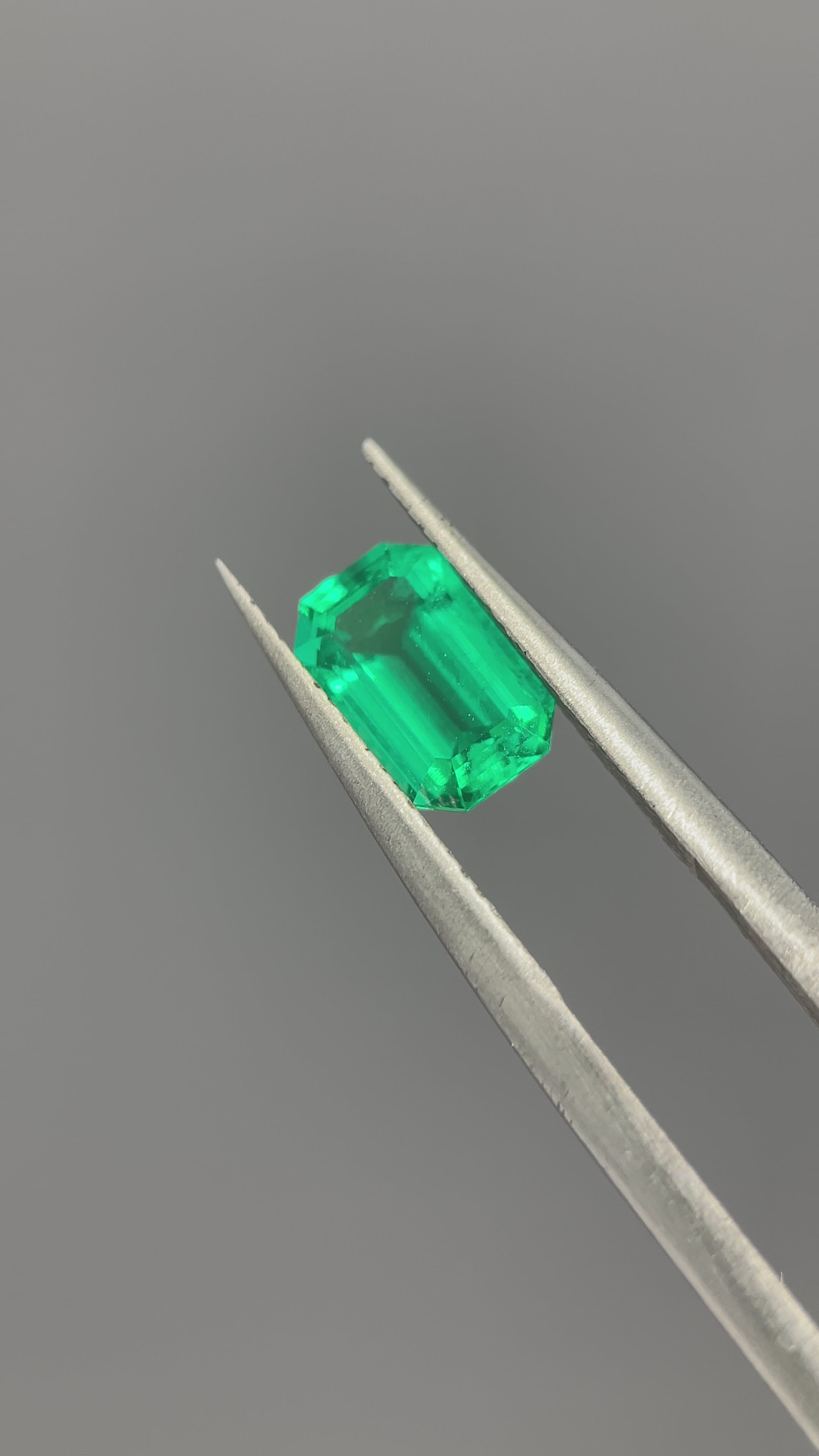1.10 ct Emerald Cut Lab Emerald Gemstone