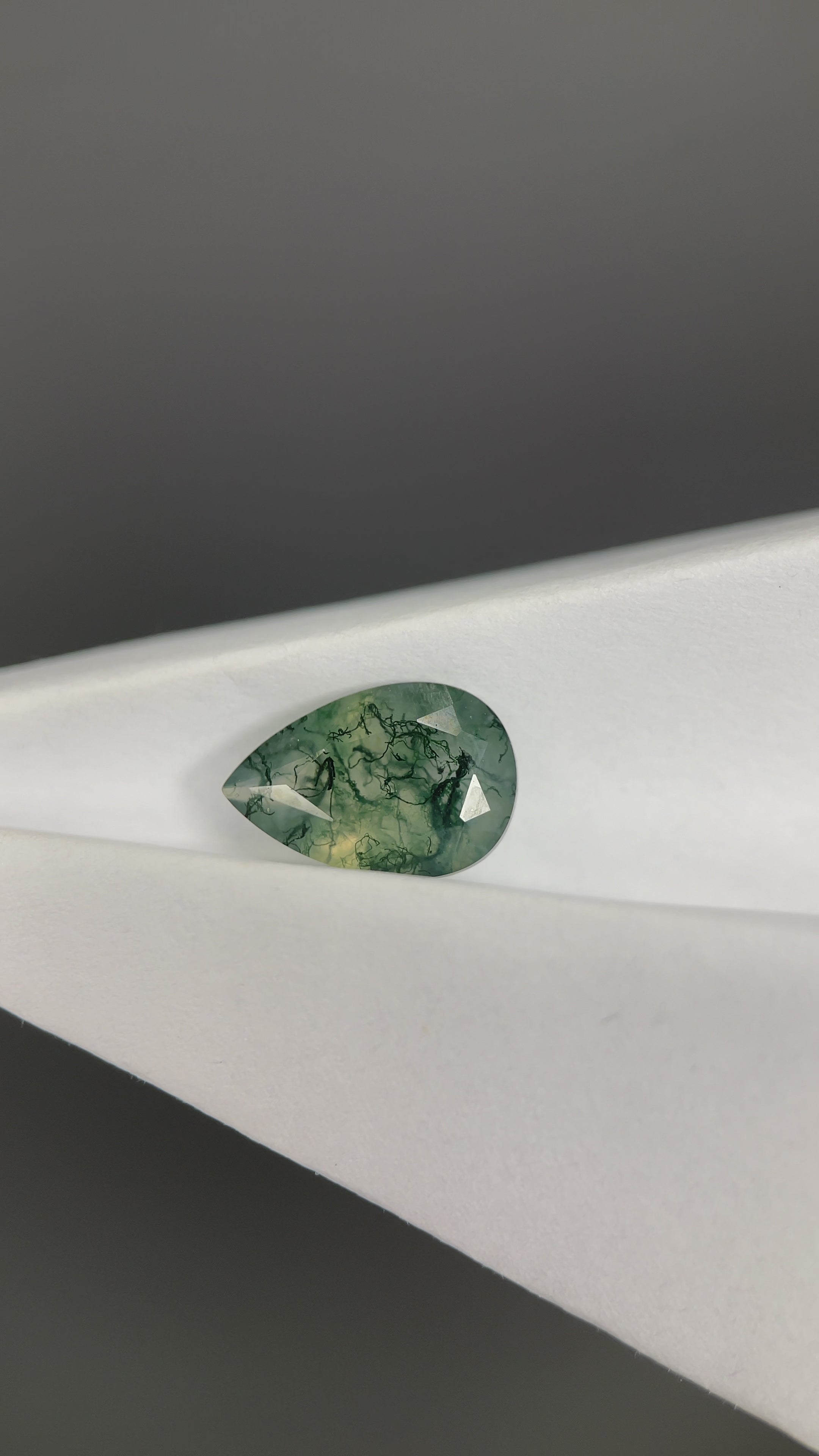 2.65ct Pear Cut Moss Agate Gemstone