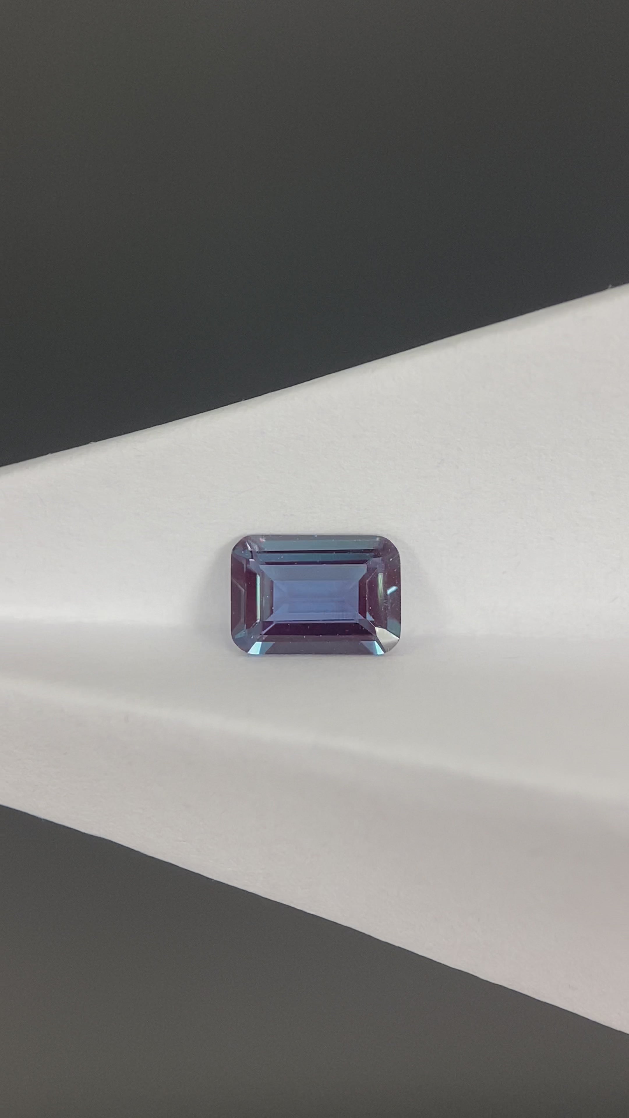 1.9 ct Emerald Cut Lab Alexandrite Gemstone