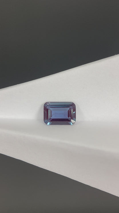 1.9 ct Emerald Cut Lab Alexandrite Gemstone
