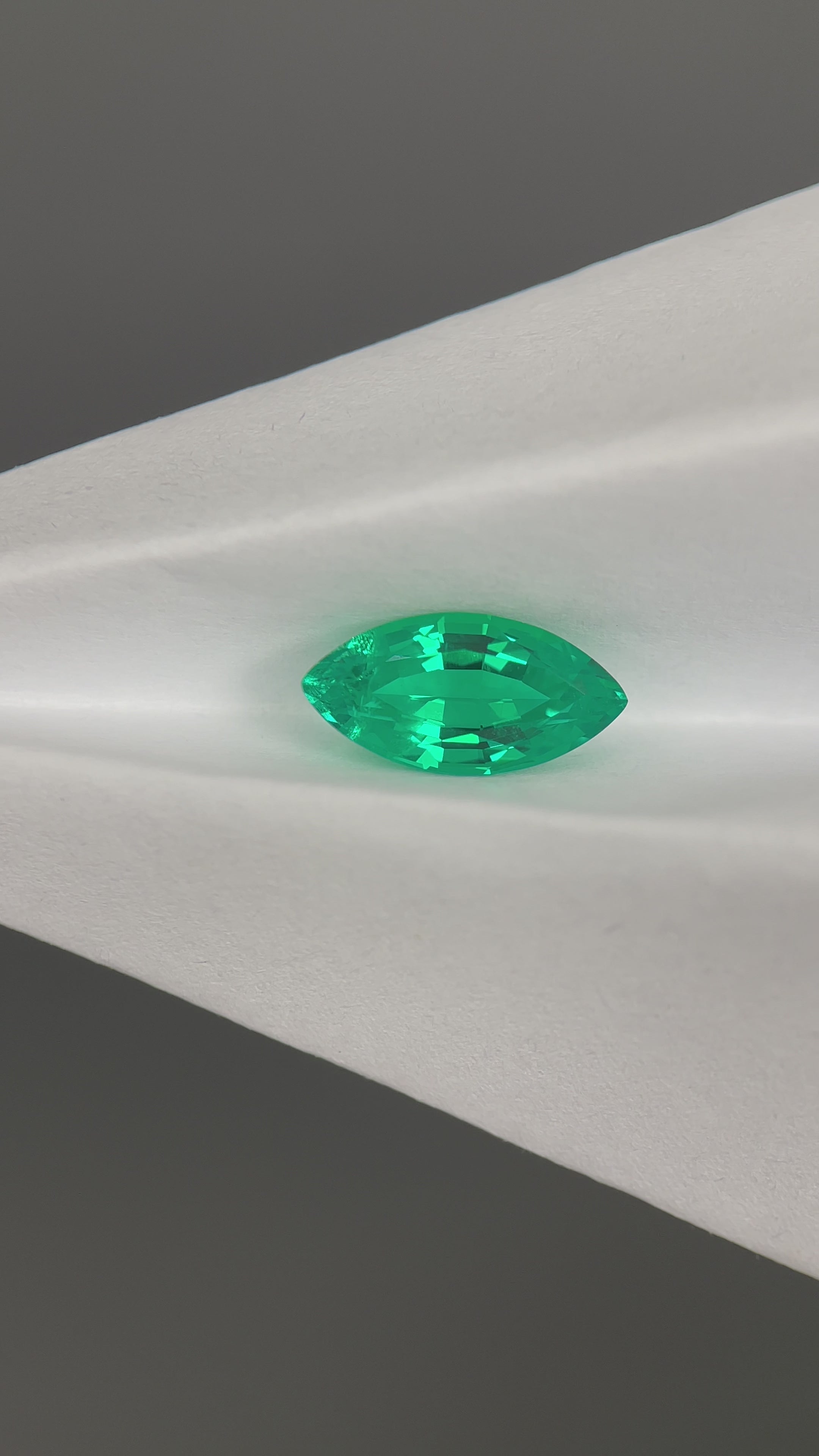 1.85 ct Marquise Cut Lab Emerald Gemstone