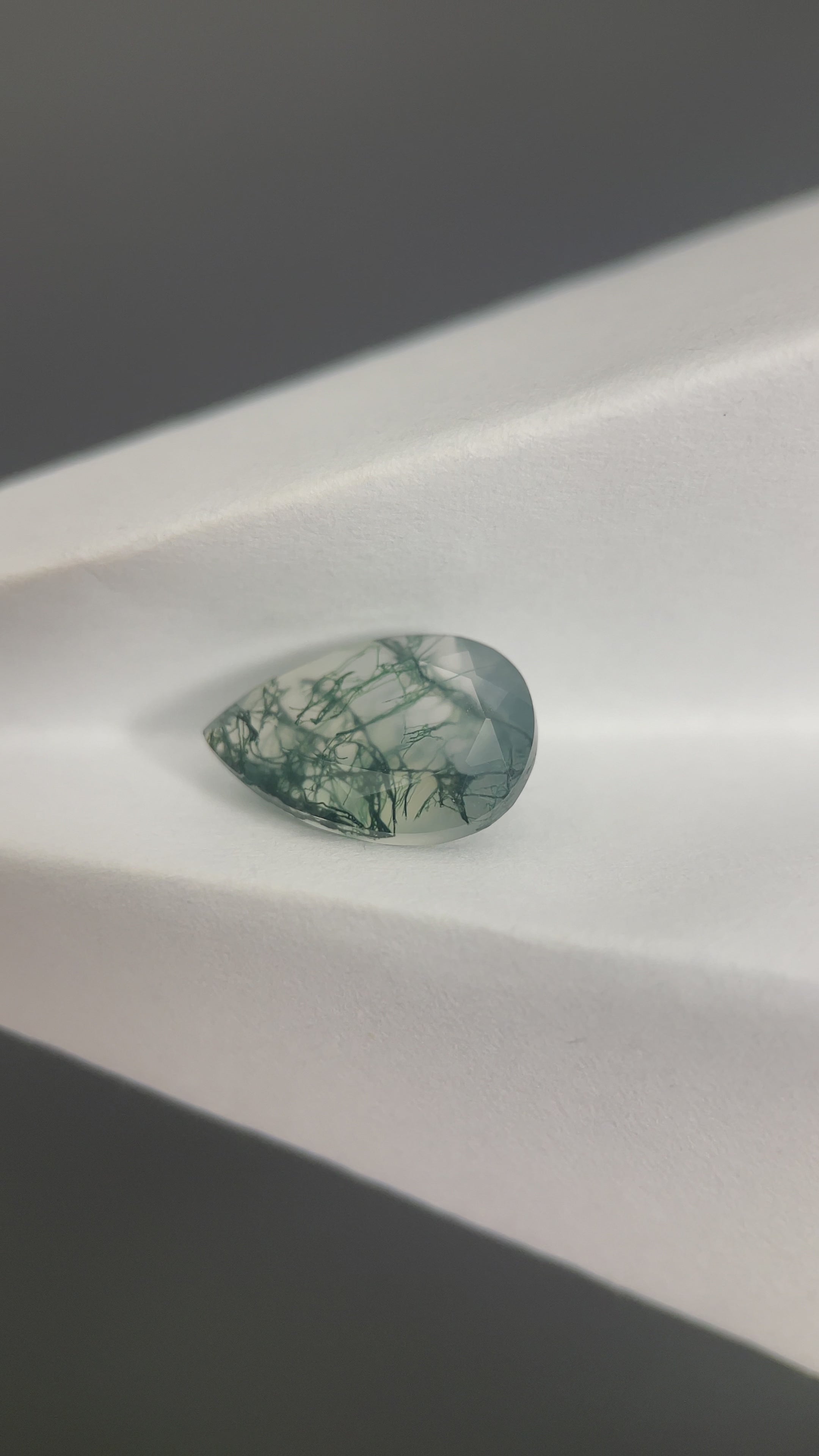 2.60ct Pear Cut Moss Agate Gemstone